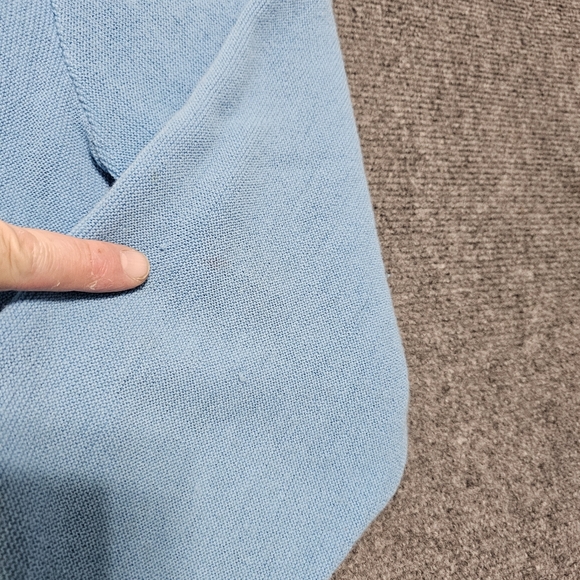 VTG IZOD Lacoste Men’s Medium Blue Cardigan Sweater Grandpa Preppy Acrylic RARE - Picture 13 of 16